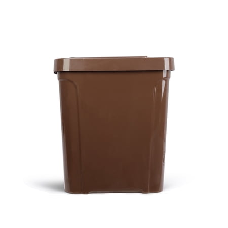 Mainstays 7.6 gal Plastic Touch Top Lid Kitchen Trash Can, Brown