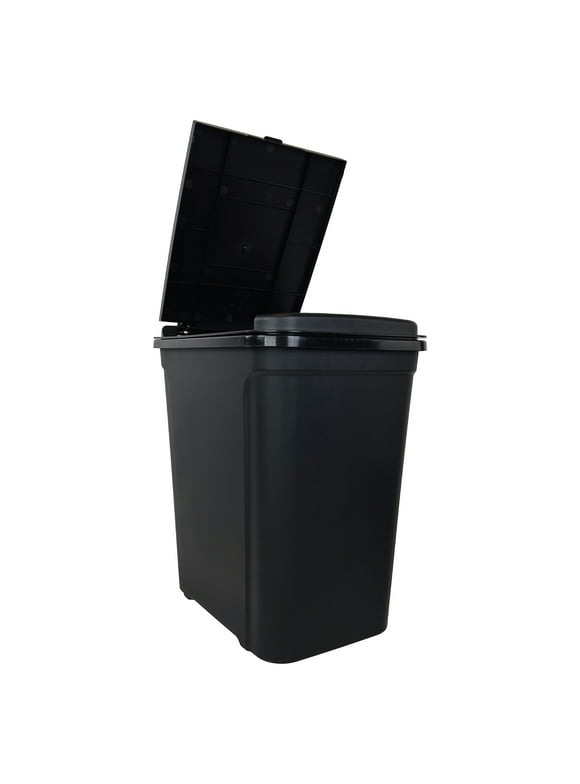 Mainstays 7.6 gallon Kitchen Plastic Touch Top Lid Trashcan, Black