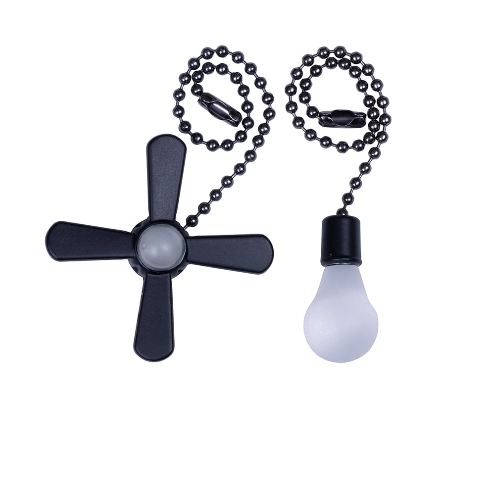 Mainstays 7" Universal Matte Black Metal & Acrylic Ceiling Fan Pull Chains