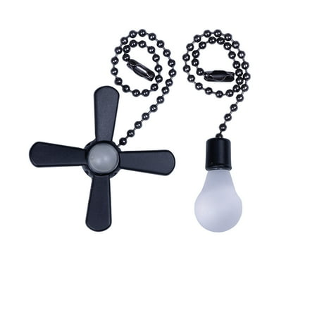 Mainstays 7" Universal Matte Black Metal & Acrylic Ceiling Fan Pull Chains