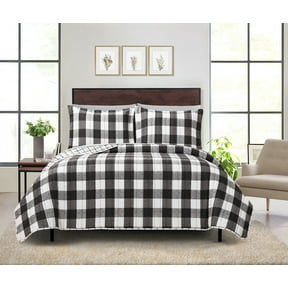 Mainstays All in One Lightweight Quilt and Sheet Set, 7-Piece, Full, Buffalo Check