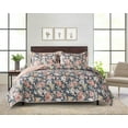 thumbnail image 1 of Mainstays All in One Lightweight Quilt Set and Sheet Set -7 Piece, King, Gray Floral, 1 of 18