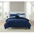thumbnail image 1 of Mainstays 7 Piece Navy Bed in a Bag Comforter Set with Sheets, Twin-XL, 1 of 9