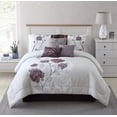 thumbnail image 1 of Mainstays 7-Piece Plum Roses Comforter Set, Full/Queen, 1 of 6
