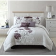 thumbnail image 1 of Mainstays 7-Piece Plum Roses Comforter Set, King, 1 of 5