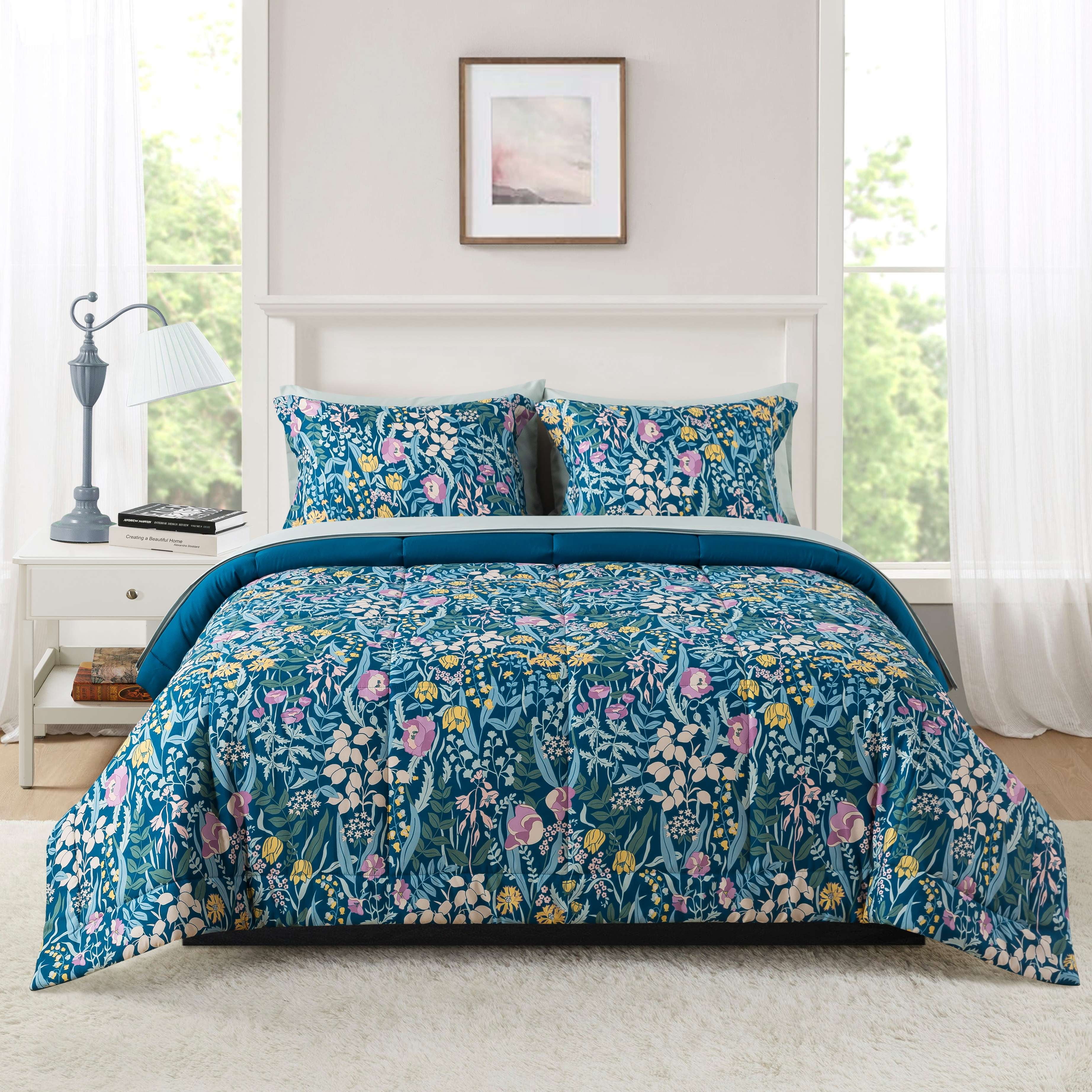 Reversible Sheets Free Shipping! Mainstays Reversible 7-Piece Bed in a Bag Comforter Set ...