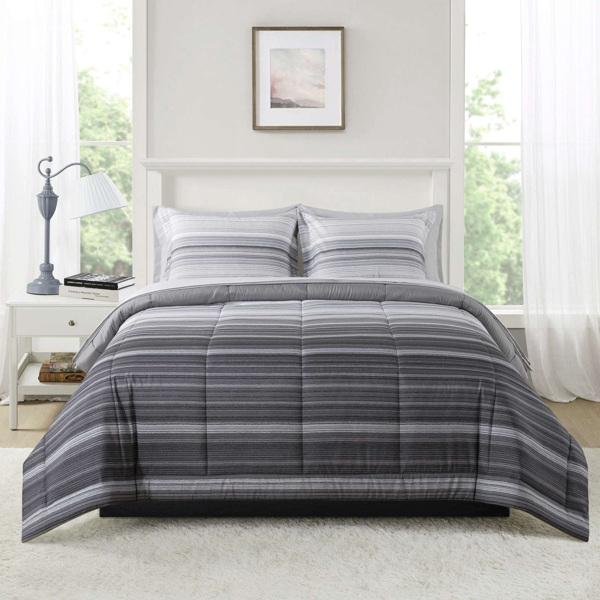 Reversible Sheets Mainstays All in One Reversible Comforter and Sheet Set, 7-Piece, King ...