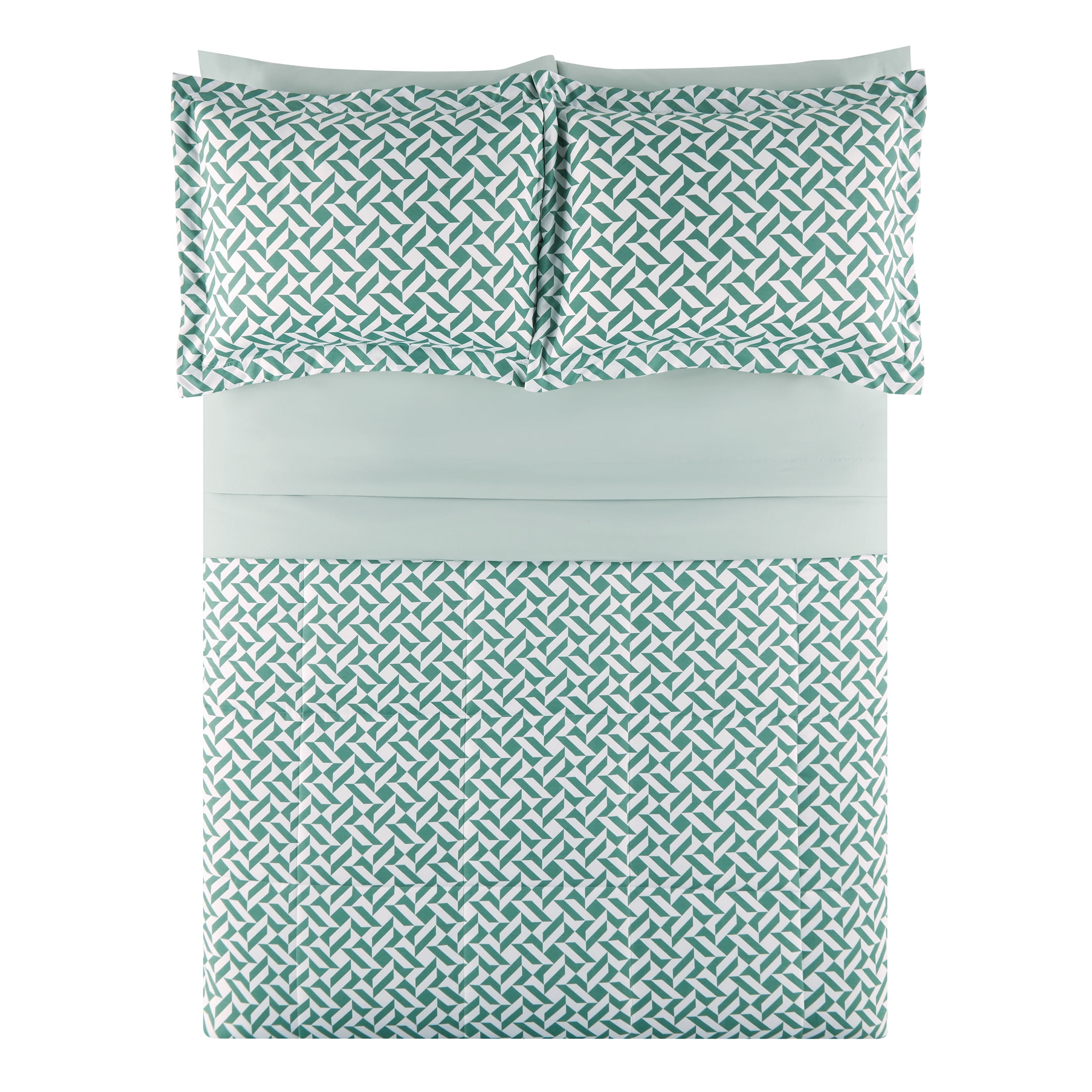 Double Bed Blue Organic Geo Comforter Set
