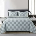 thumbnail image 1 of Mainstays 7 Piece Reversible Bed in a Bag Comforter Set with Sheets, Grey Check, Full, 1 of 13