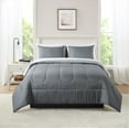 thumbnail image 1 of Mainstays 7-Piece Reversible Bed in a Bag Comforter Set with Sheets, Grey, Full, 1 of 13