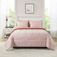 thumbnail image 1 of Mainstays 7-Piece Reversible Bed in a Bag Comforter Set with Sheets, Pink, Full, 1 of 9