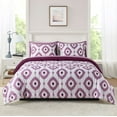 thumbnail image 1 of Mainstays All in One Reversible Comforter and Sheet set- 7 Piece, Queen, Purple Geo, 1 of 15