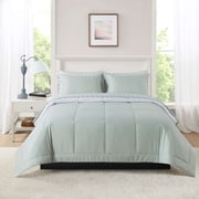 Mainstays All-in-One Reversible Comforter and Sheet Set, 7-Piece, Queen, Sage