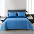 thumbnail image 1 of Mainstays 7-Piece Reversible Bed in a Bag with Laundry Tote, Solid Blue, Full, 1 of 13