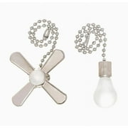 Mainstays 7 Satin Nickel Pull Chain Ceiling Fan with Light Bulb