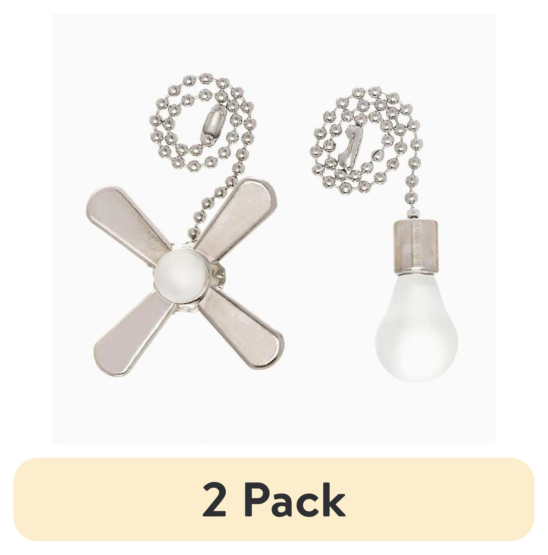 (2 pack) Mainstays 7" Satin Nickel Pull Chain Ceiling Fan with Light ...