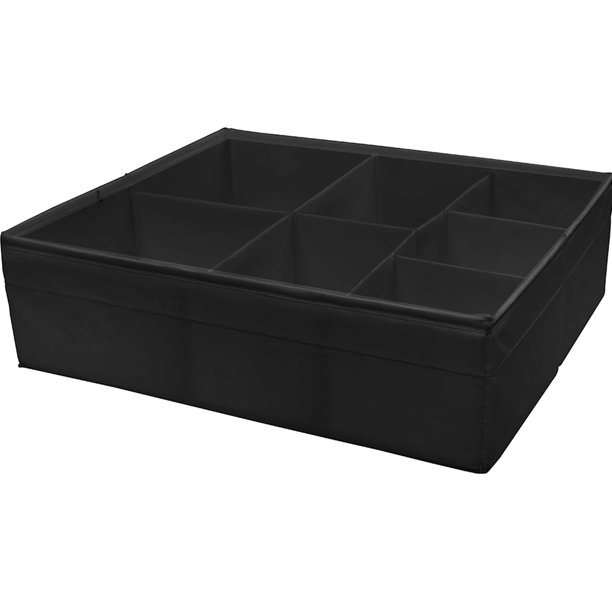 Mainstays 7Section Drawer Organizer, Black, Set of 2