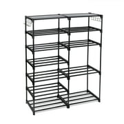Mainstays Black 7-Tier Shoe Rack with Modern Space-Saving Design