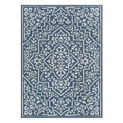 Mainstays 7' x 10' Blue Traditional Medallion Outdoor Rug