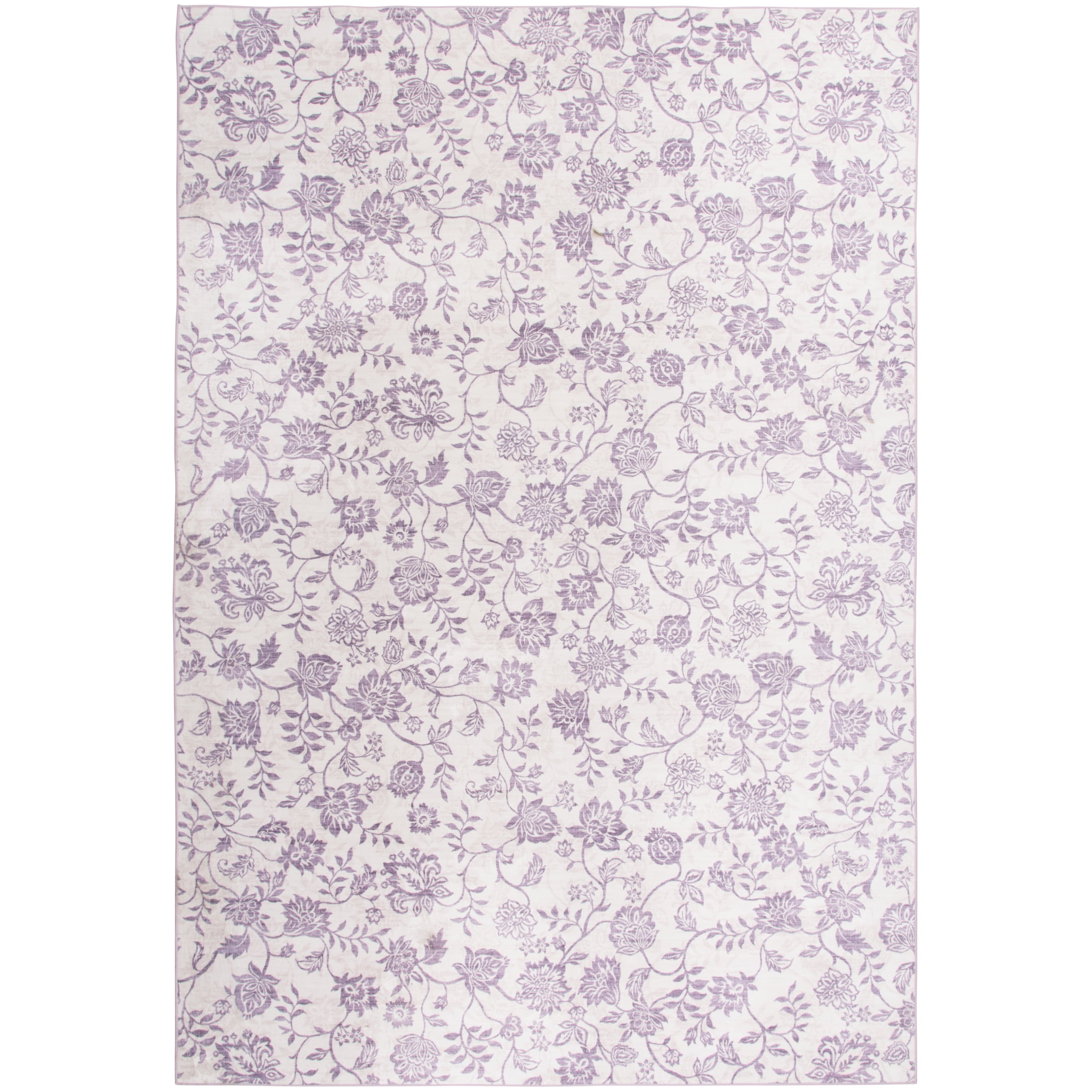 Mainstays Lavender Floral Faux Fur Indoor Area Rug, 7'x10'