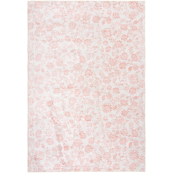 Mainstays Pink Floral Faux Fur Indoor Area Rug, 7'x10'