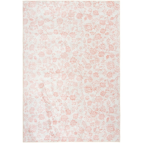 Mainstays Pink Floral Faux Fur Indoor Area Rug, 7'x10'