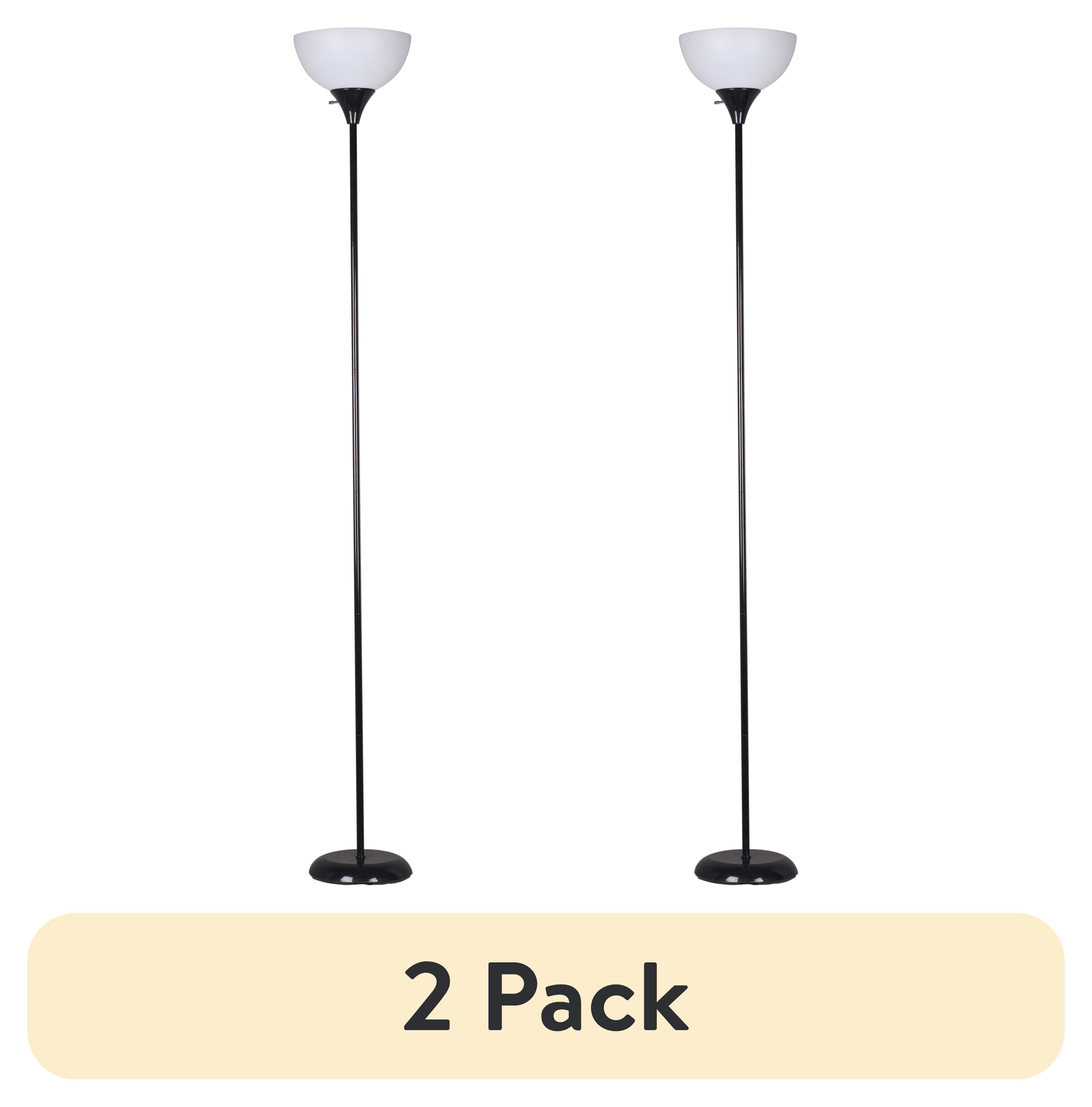 (2 pack) Mainstays 71" Black Floor Lamp, Modern Design