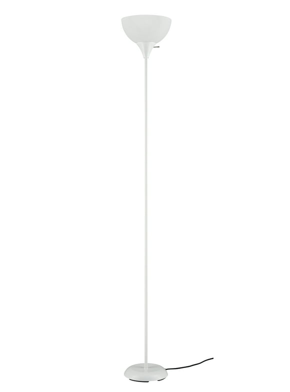 Mainstays 71" Floor Lamp, White, Plastic, Modern, Perfect for Home and Office Use