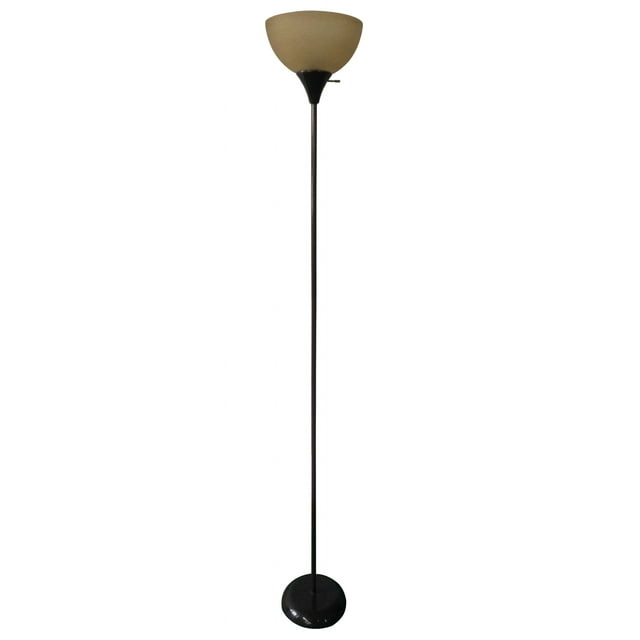 Mainstays 71"Metal Floor Lamp, Brown Finish with Plastic Shade and LED