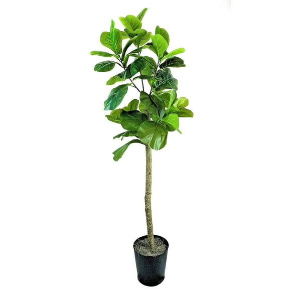 Mainstays 72" Artificial Fiddle Leaf Fig Tree in Metal Plant Container
