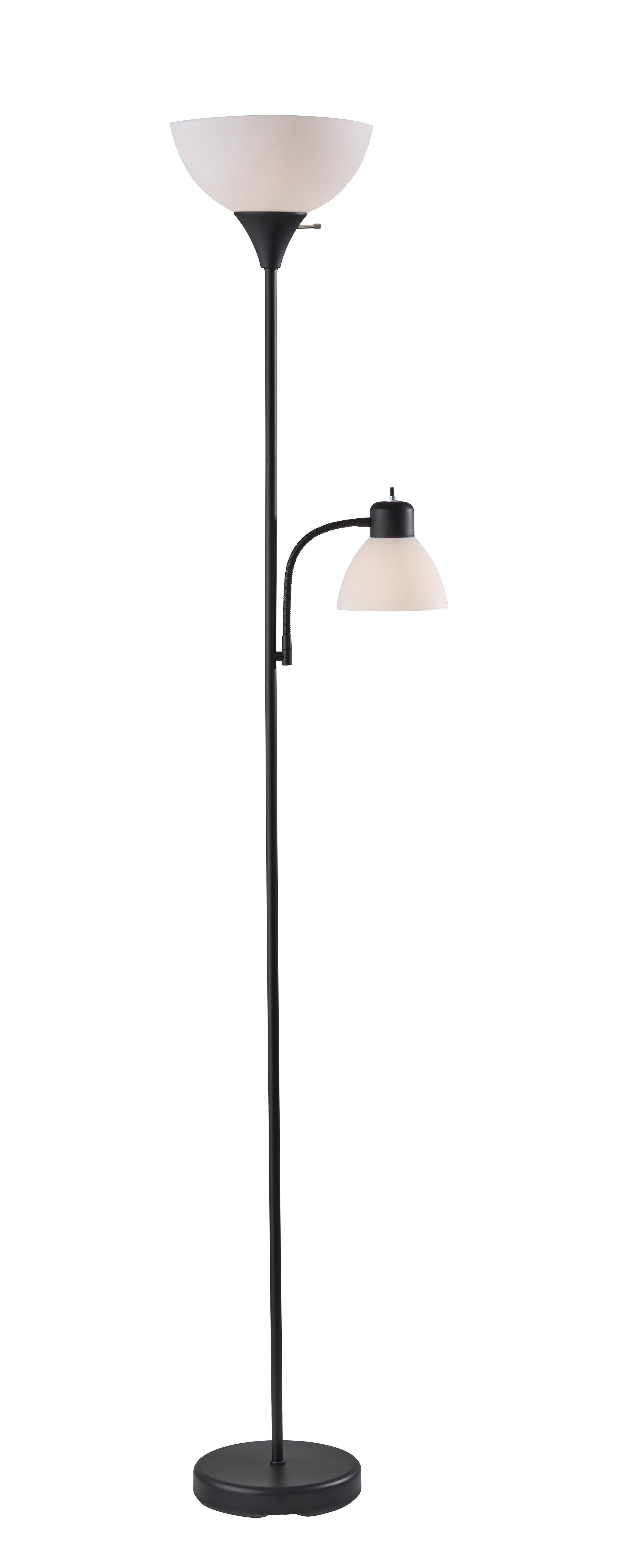 Mainstays 72-inch Black Combo Floor Lamp with Reading Light Modern
