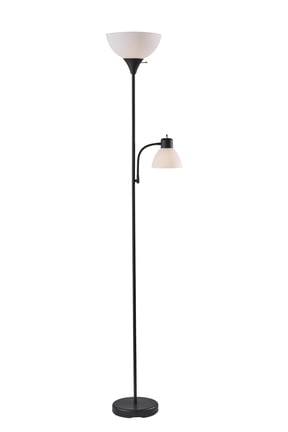 72 in Black Combo Floor Lamp with Adjustable Reading Lamp