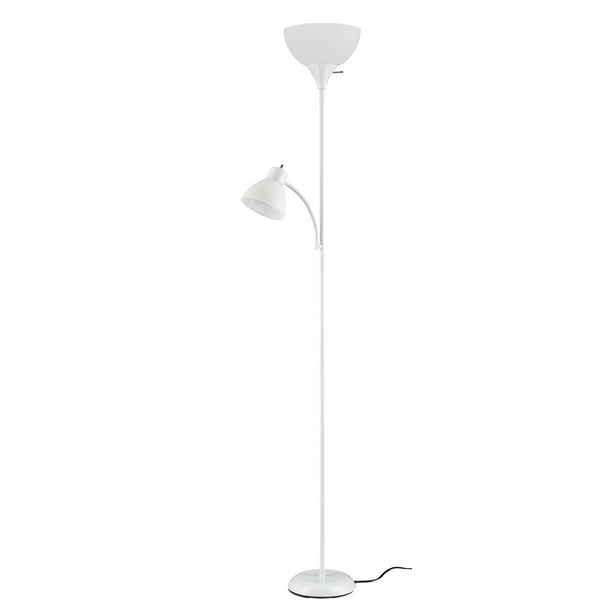 Mainstays 72" Combo Floor Lamp, Adjustable Reading Light, White
