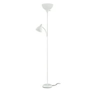 Mainstays 72" Combo Floor Lamp, with Reading Light, White, Plastic, Modern, for Home and Office Use
