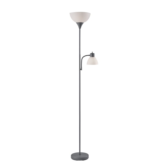 Mainstays 72‘’ Gray Combo Floor Lamp With Reading Lamp, Modern Design
