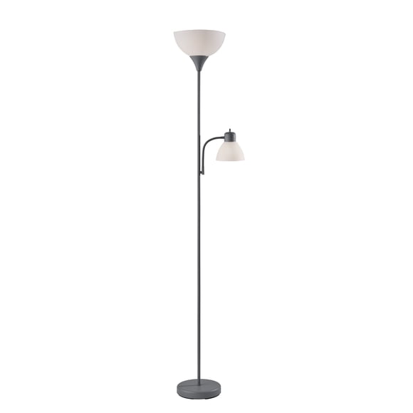 Mainstays 72‘’ Gray Combo Floor Lamp With Reading Lamp, Modern Design