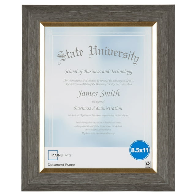Mainstays 8.5x11 Document Frame, Grey & Gold