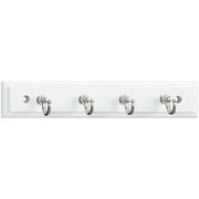 Mainstays, 8.75 Inch Key Rack, With 4 Hooks, White, Mounting Hardware Included, 2 lbs. Working Capacity