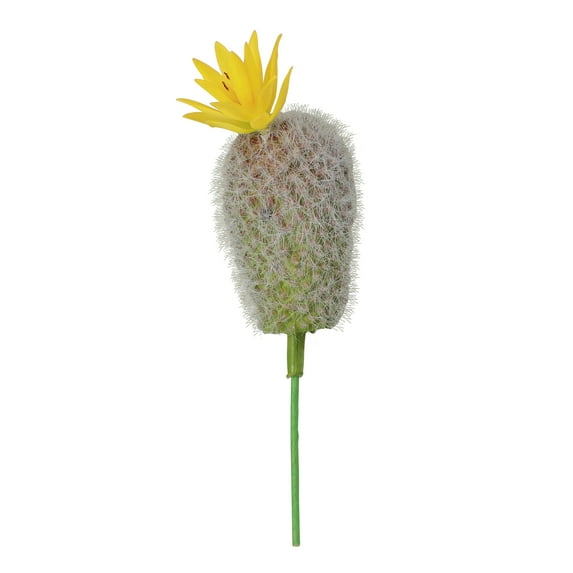 Mainstays 8" Artificial Green Cactus with Yellow Flower Pick