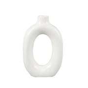 Mainstays Circular Ceramic Donut Vase, 8, White