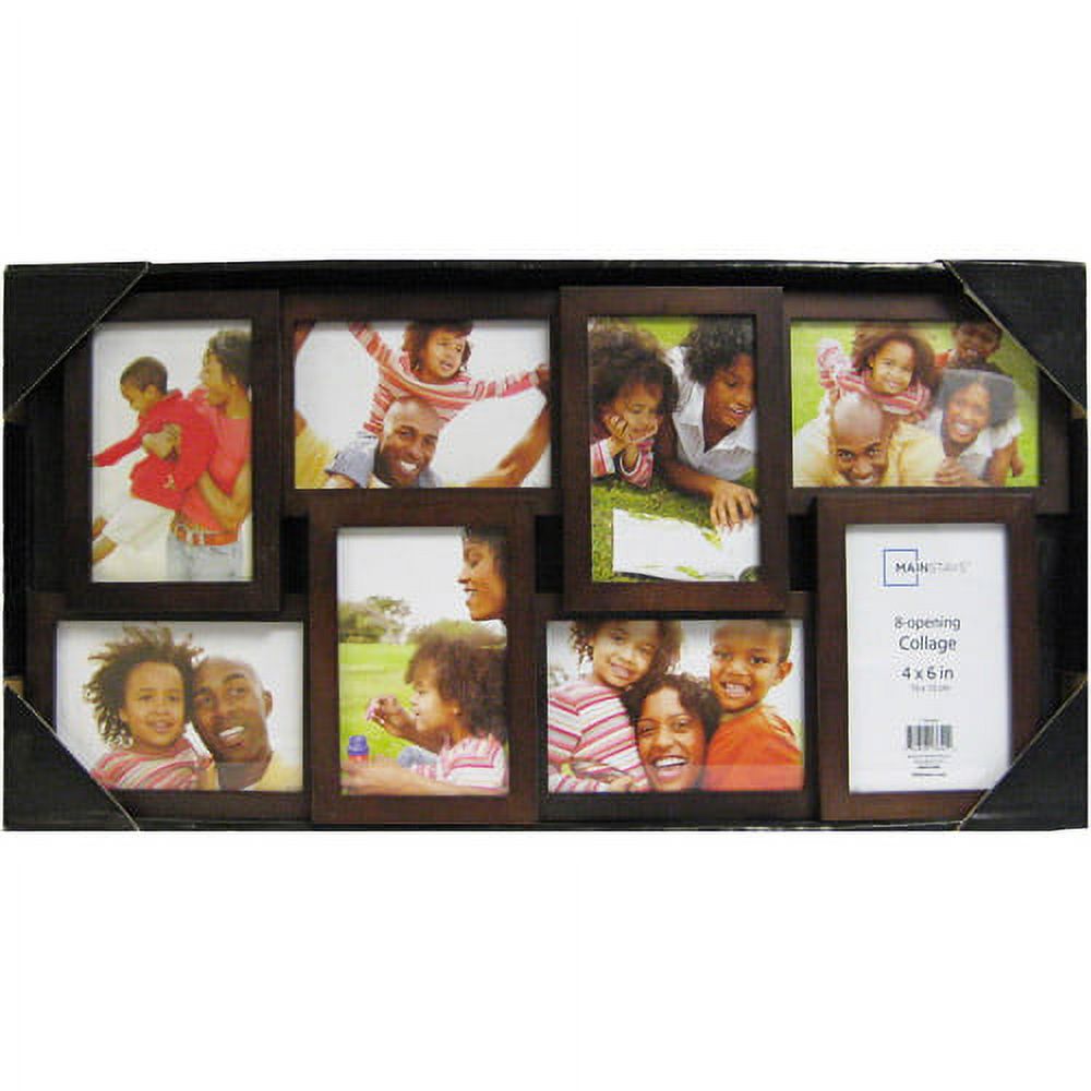 Mainstays 8-Opening 4x6 Collage Picture Frame, Walnut - image 1 of 1