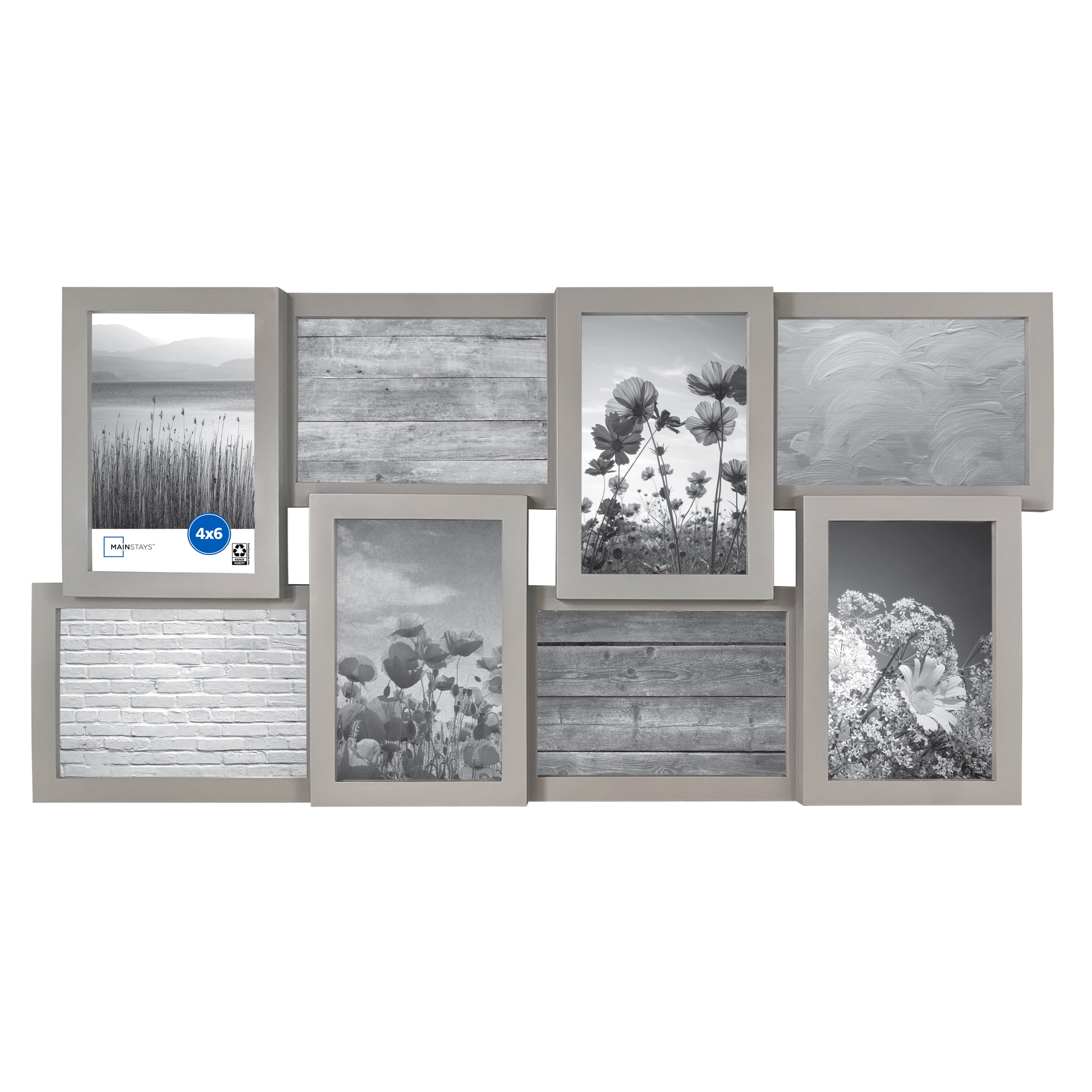 Mainstays 8Opening 4x6 Linear Grey Collage Picture Frame