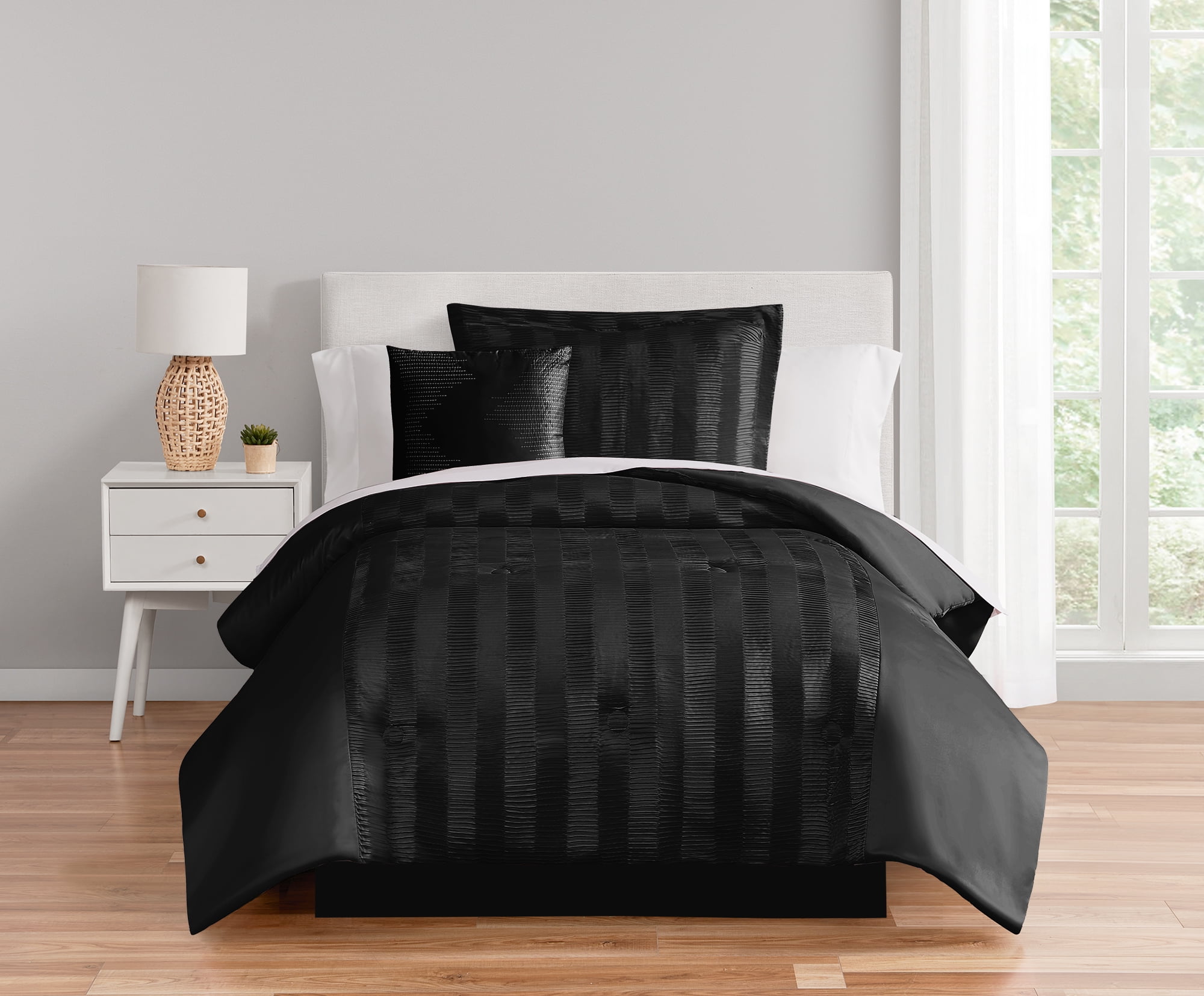 Mainstays 8-Piece Bed in a Bag Comforter Set with Sheets, Black
