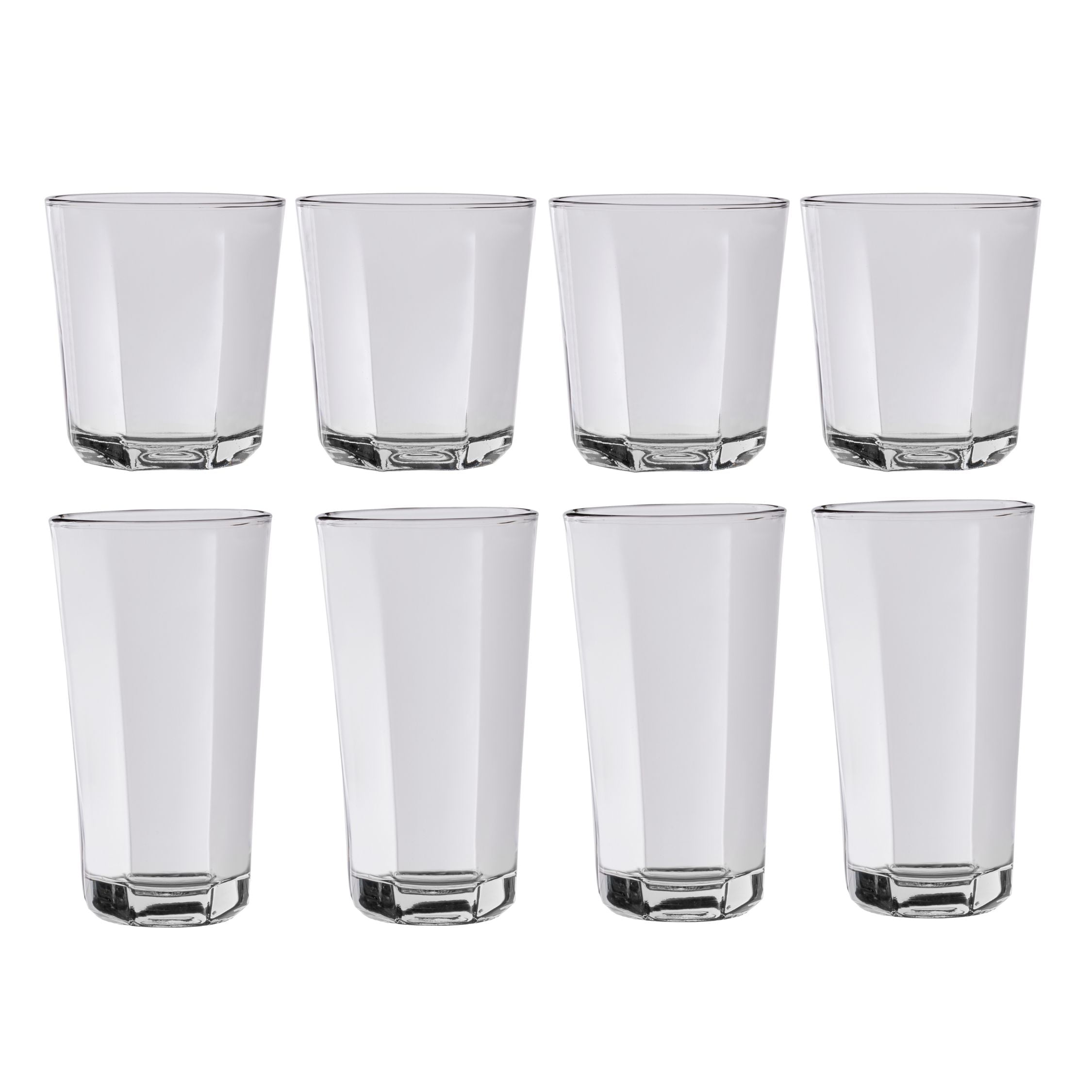 Mainstays Leila Glass Drinkware Set, 12 Ounce and 16 Ounce, Set of
