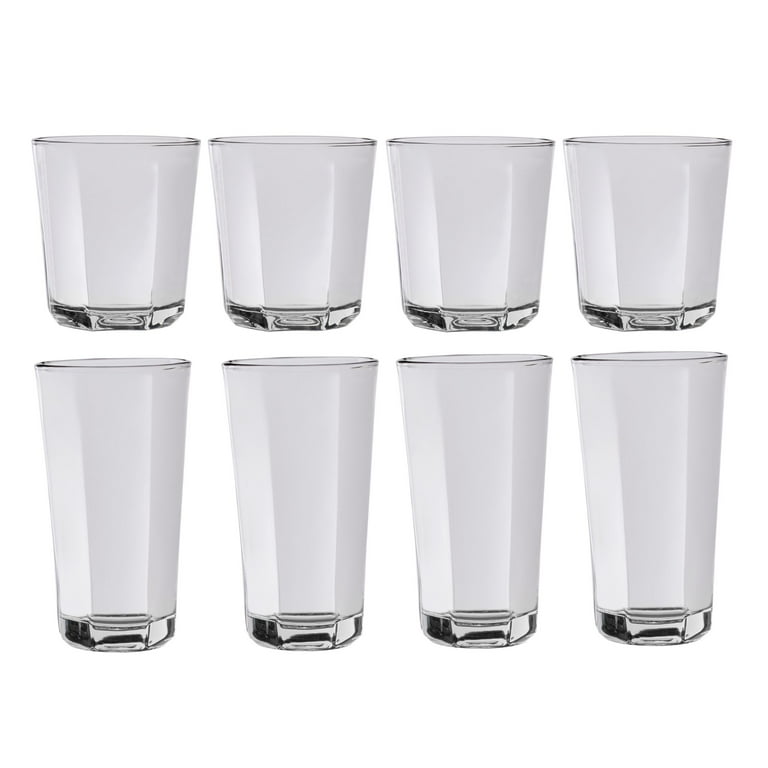 Mainstays Leila Glass Drinkware Set, 12 Ounce and 16 Ounce, Set of