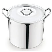 Mainstays 8-Qt Stainless Steel Stock Pot with Metal Lid, Ultra Durable, Stay-Cool Handles, Hand Wash Only