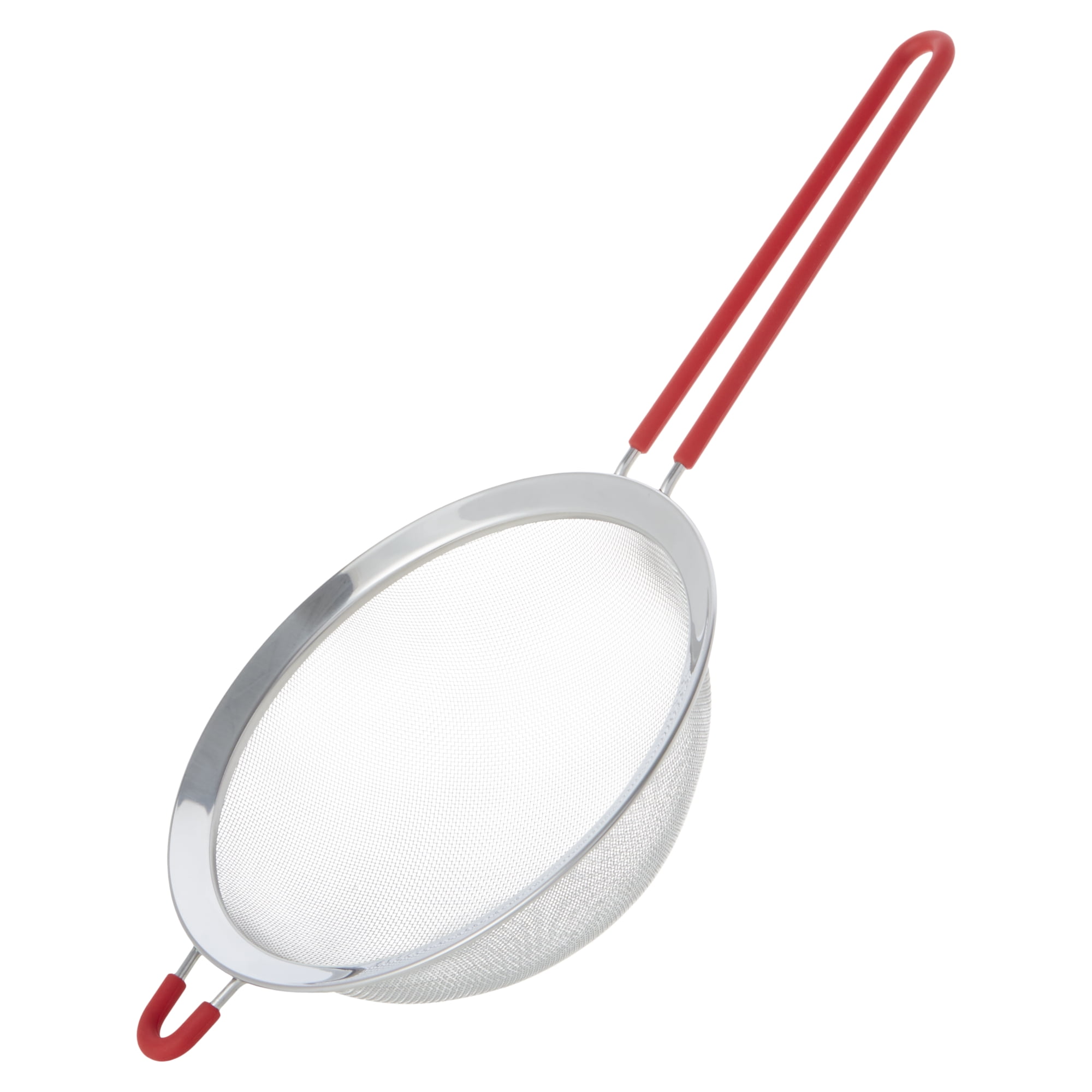 Mainstays 8" Stainless Steel Fine Mesh Strainer Basket, Red