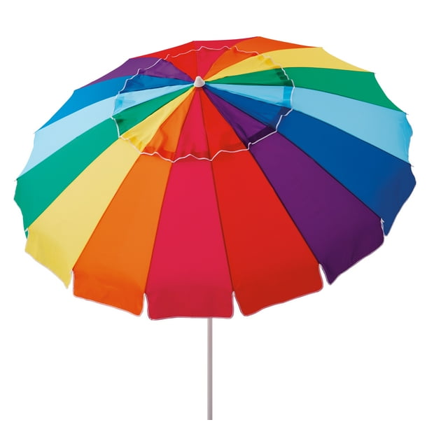 Mainstays 8 ft. Vented Tilt Rainbow Beach Umbrella with UV Protection