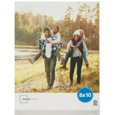 Mainstays 8 in x 10 in Clear Vertical Bent Acrylic Tabletop Picture Frame
