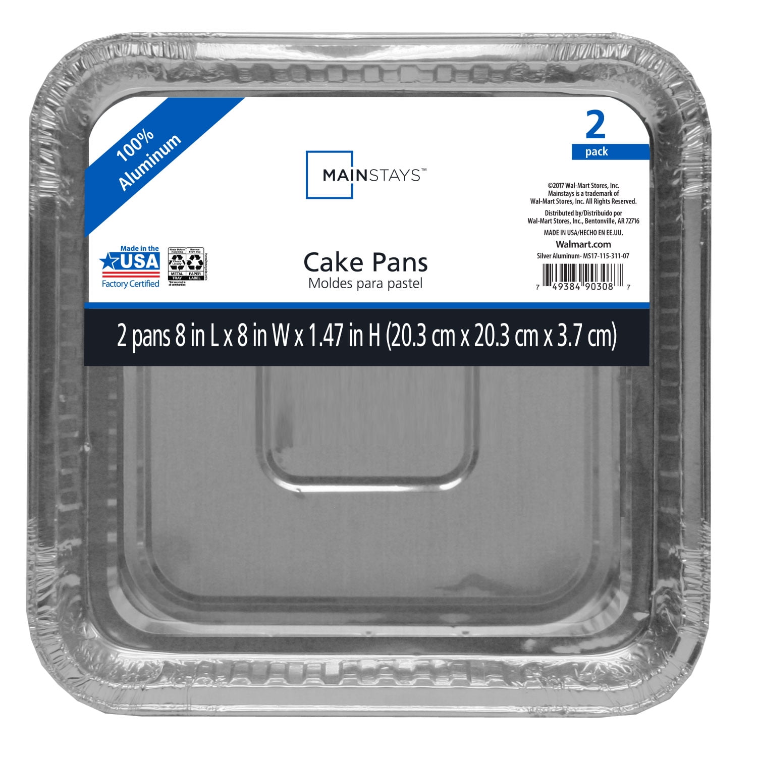 8 Square Aluminum Disposable Pan *Case of 100*